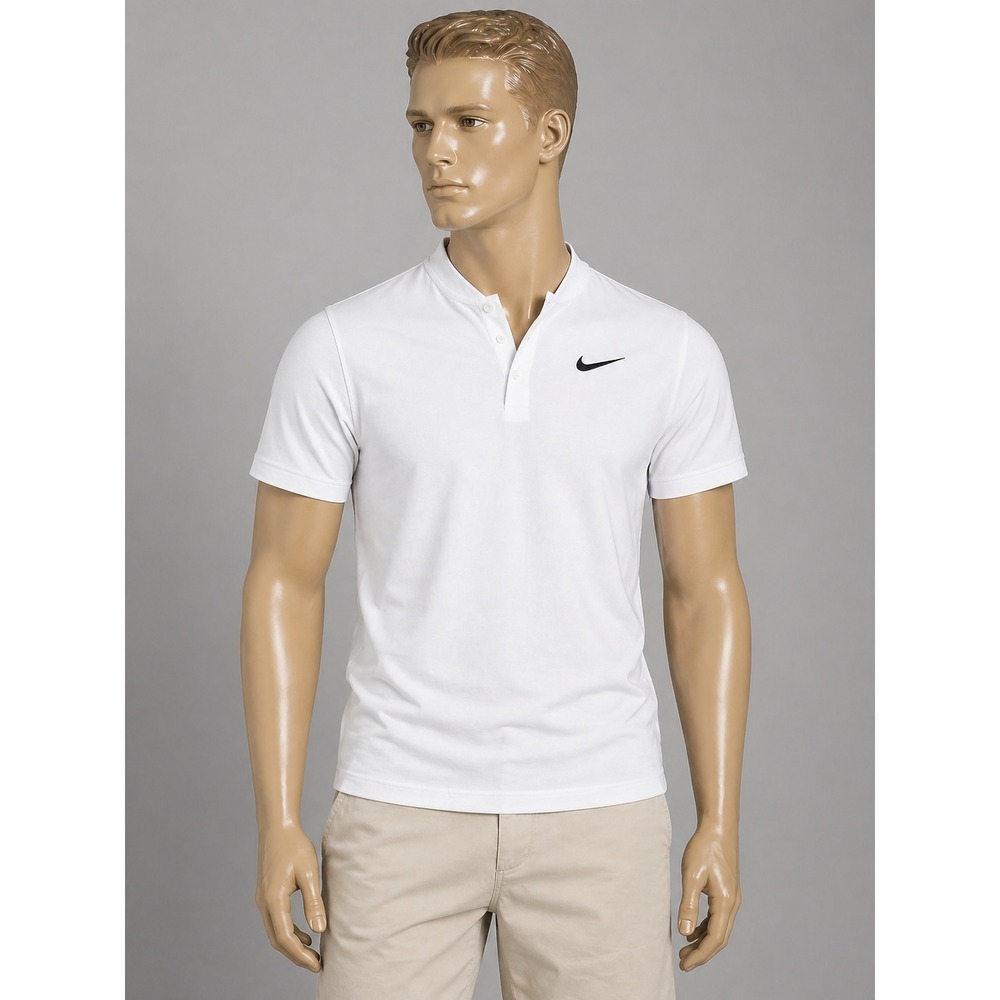 Nike Polo Shirt Men's Small  White Dri Fit Golf Tennis Athletic Short Sleeve